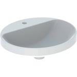 Lavabo empotrado serie Geberit VariForm, ovalado, con orificio para el grifo: B1=47.8cm, Toma de grifo=Centro,